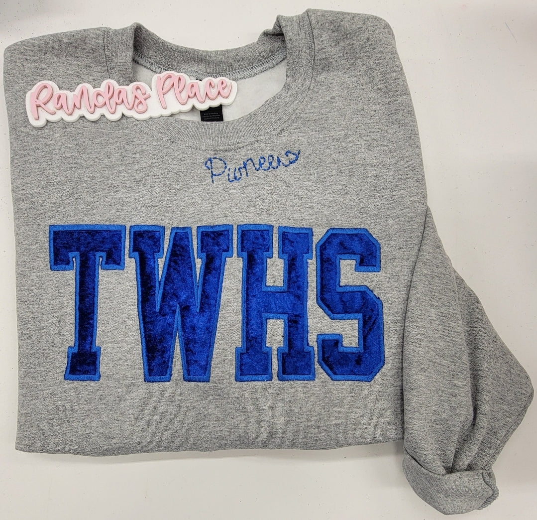 TWHS Velvet Crewneck