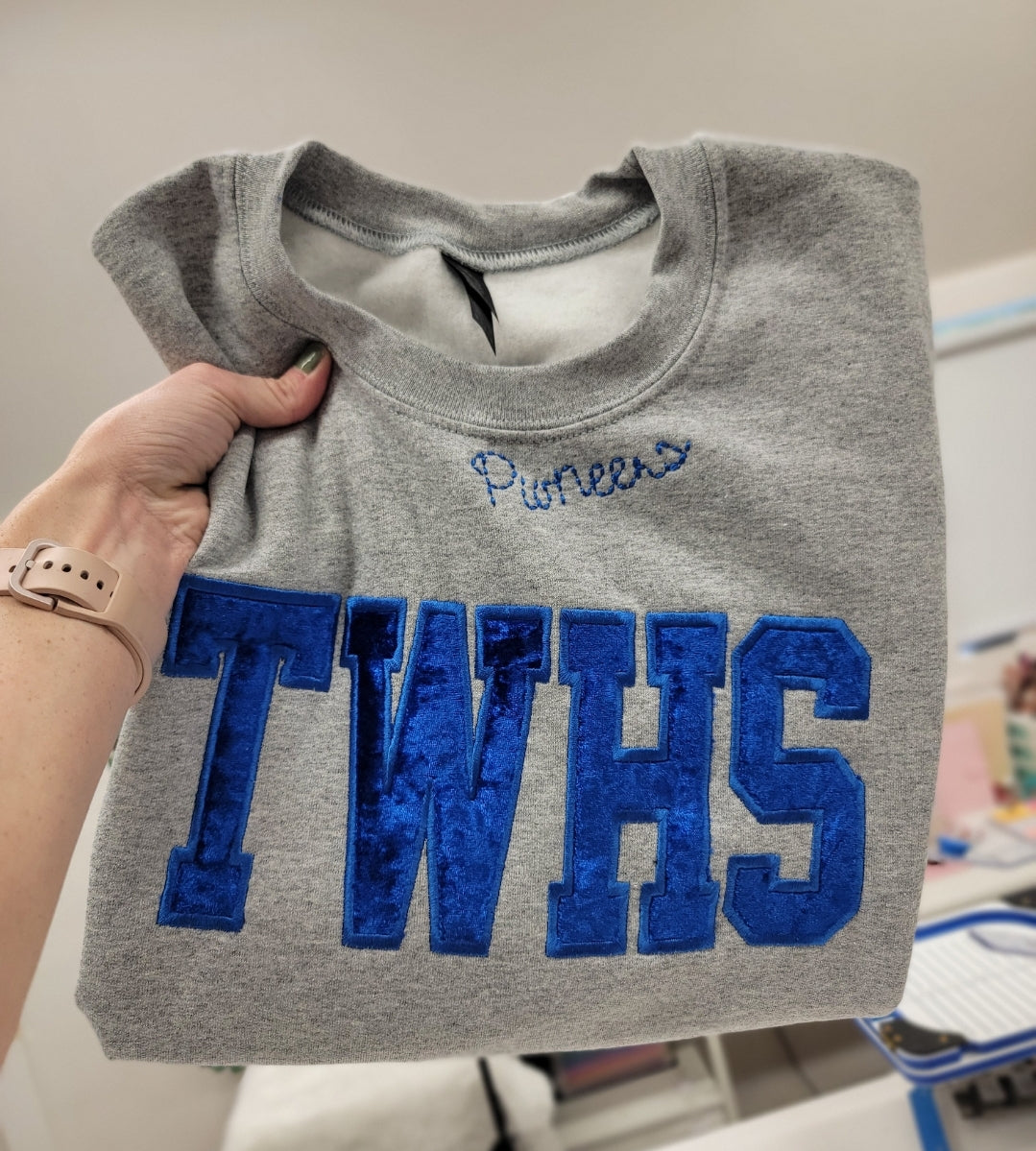 TWHS Velvet Crewneck