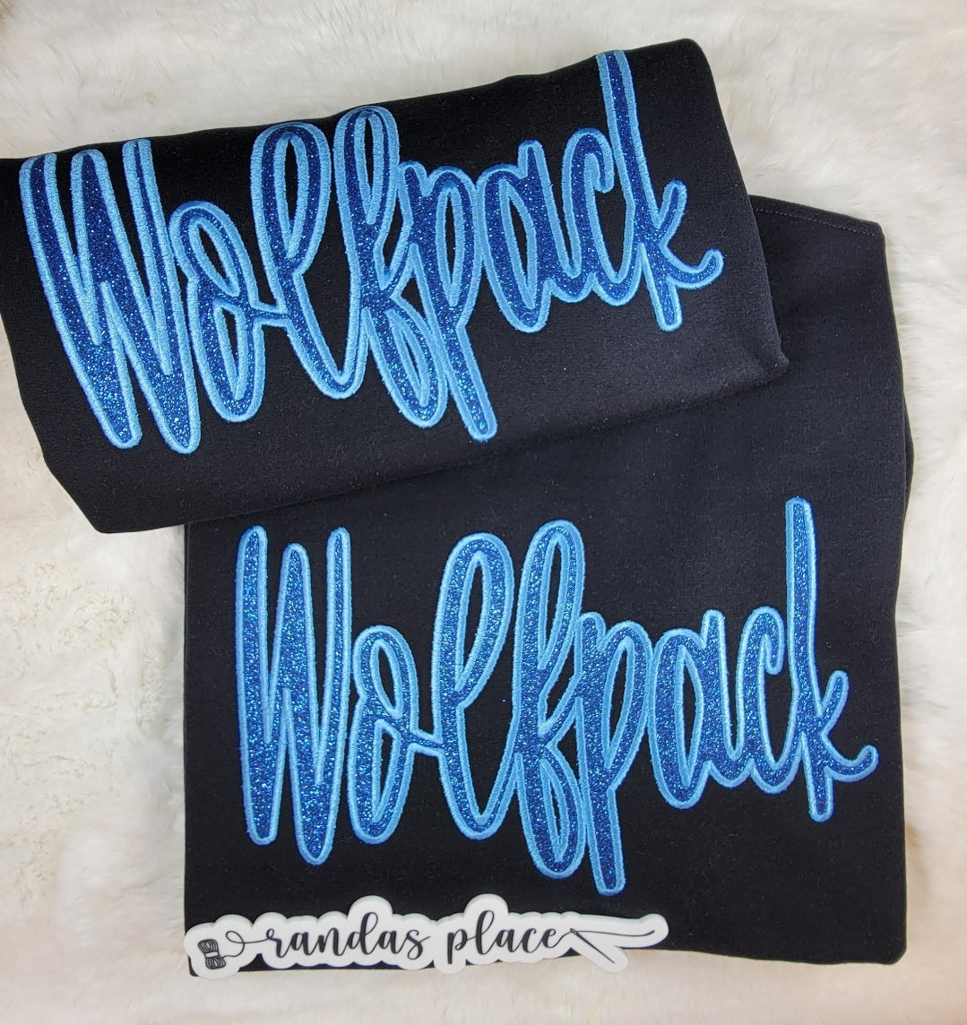 Wolfpack Script Sparkle Crewneck