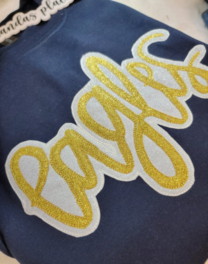 Eagles Sparkle Script Crewneck