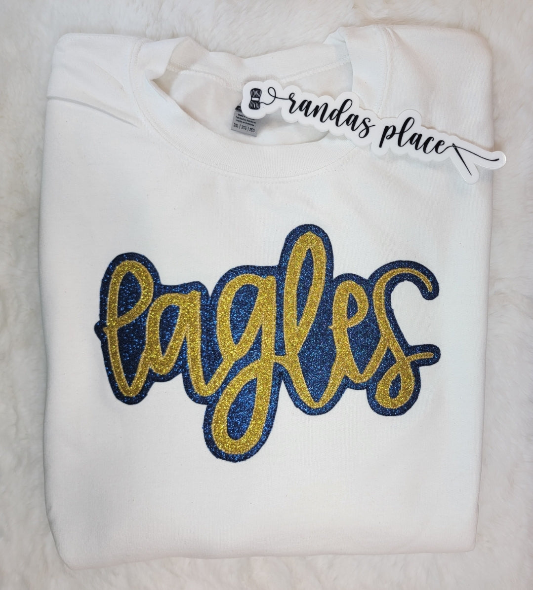 Eagles Sparkle Script Crewneck