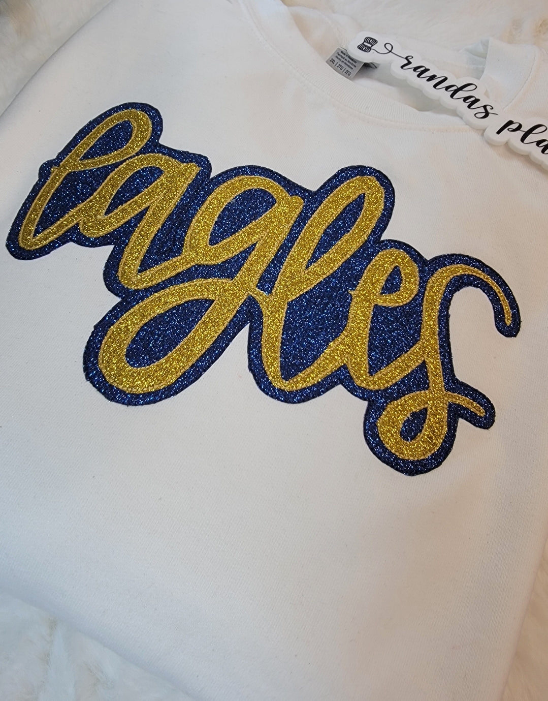 Eagles Sparkle Script Crewneck