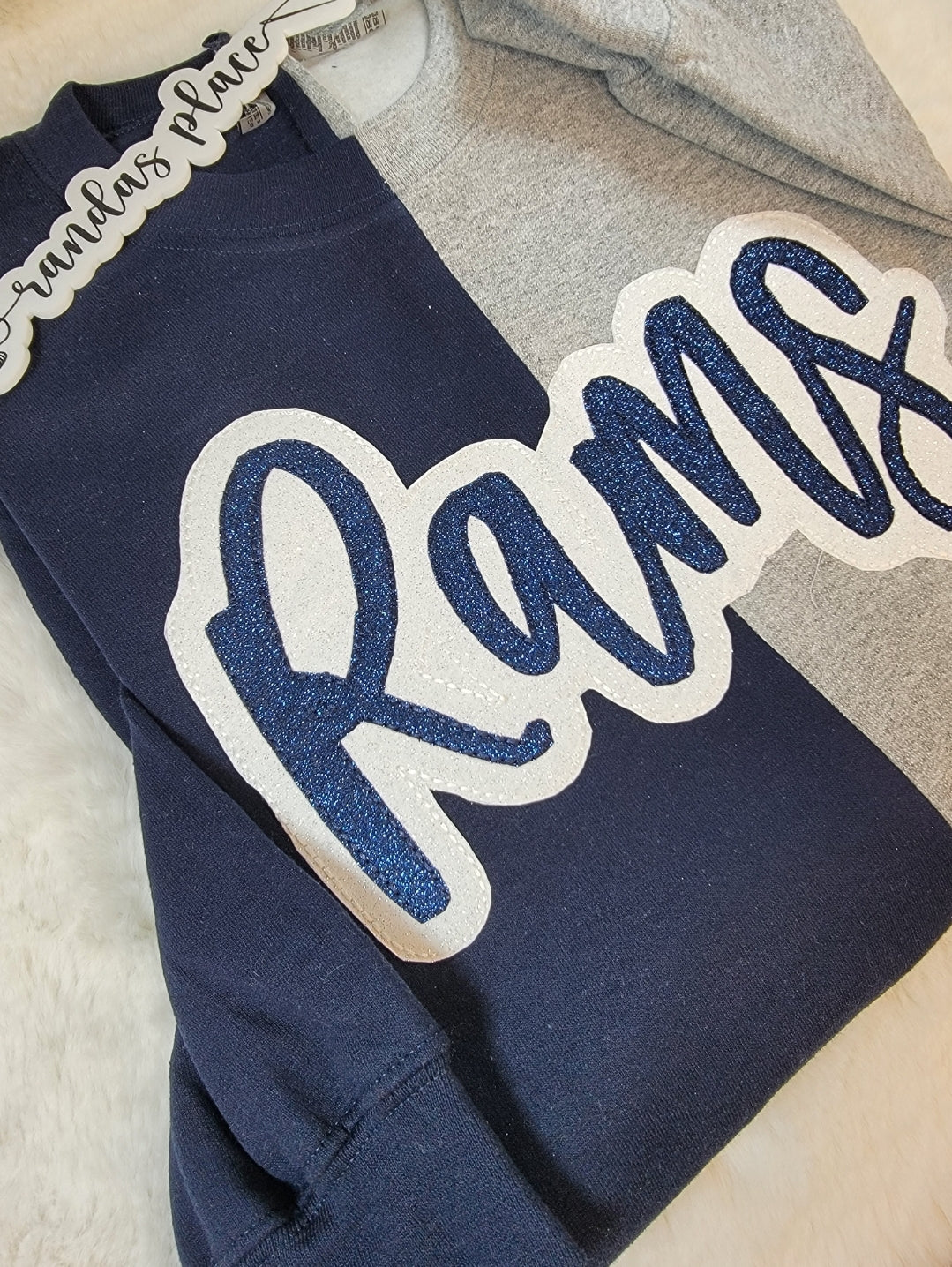 Rams Split Sparkle Crewneck