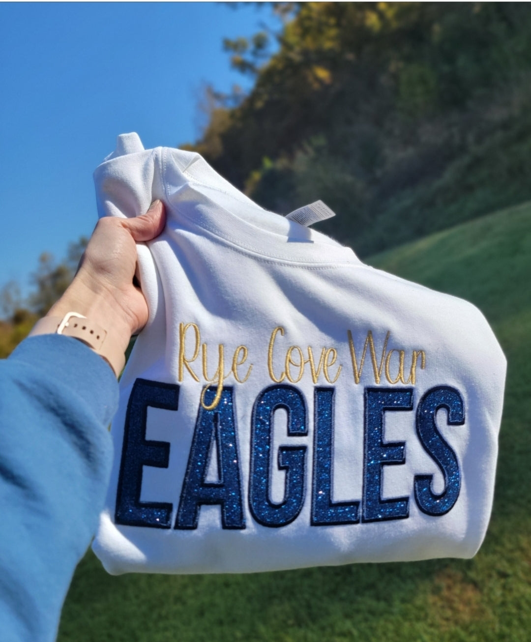 Rye Cove War Eagles Sparkle Crewneck