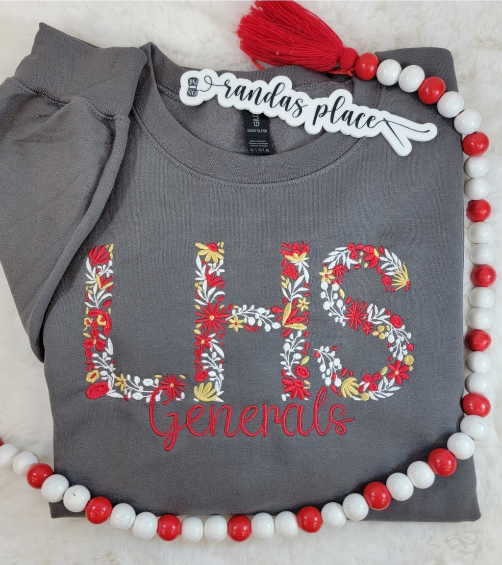Lee High Generals Floral Crewneck