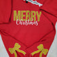 Merry Christmas Sparkle Split Side Bow Crewneck