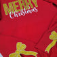 Merry Christmas Sparkle Split Side Bow Crewneck