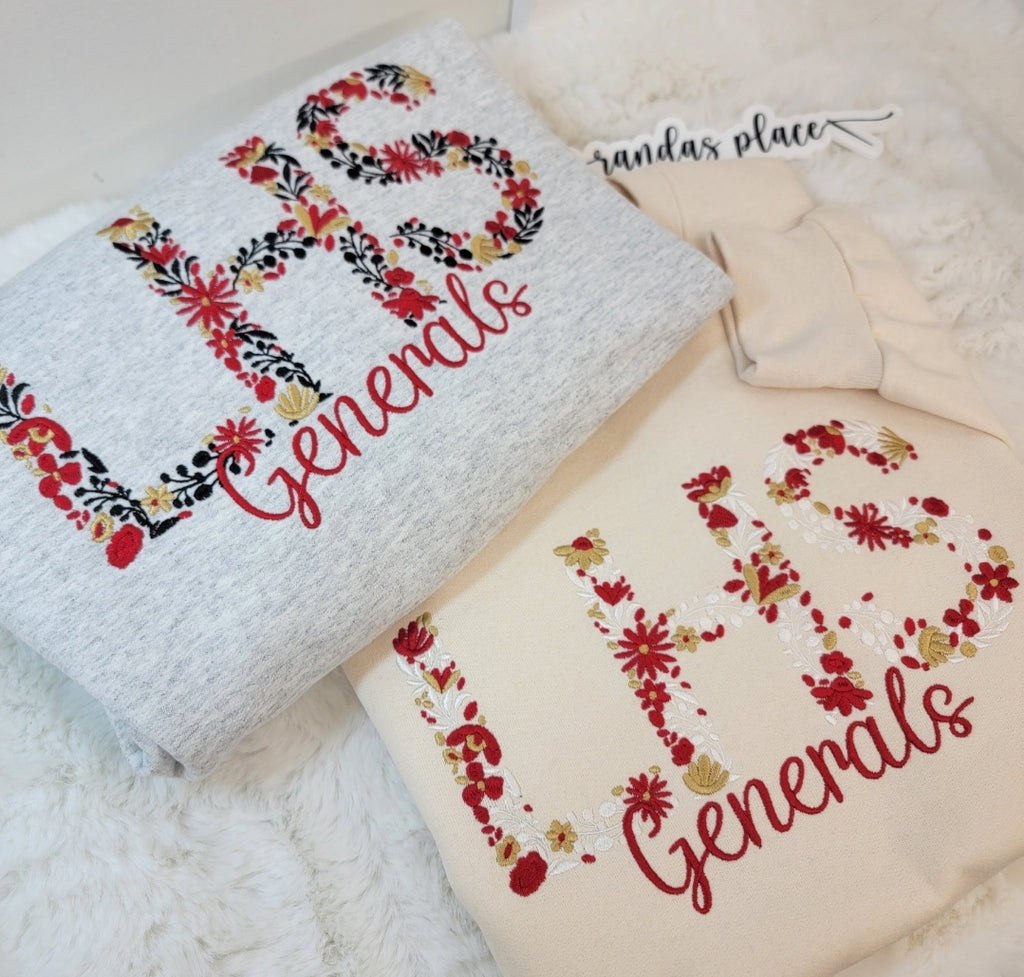 Lee High Generals Floral Crewneck