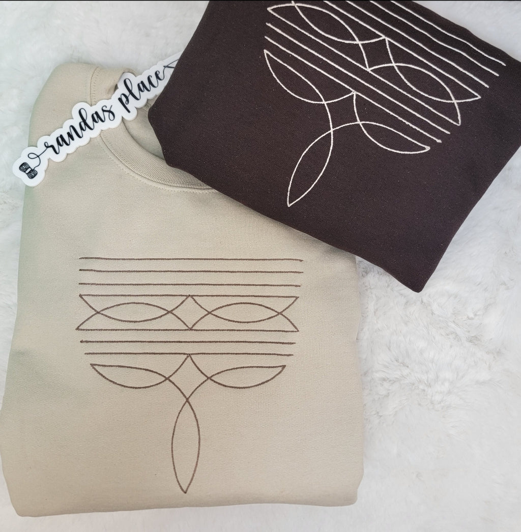 Western Boot Print Crewneck