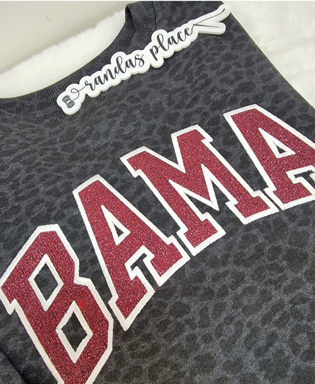 Bama Leopard Ladies Crewneck