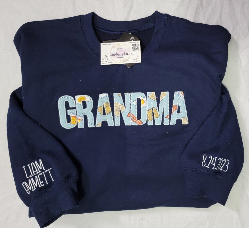 Custom GRANDMA Crewneck with Infant Apparel