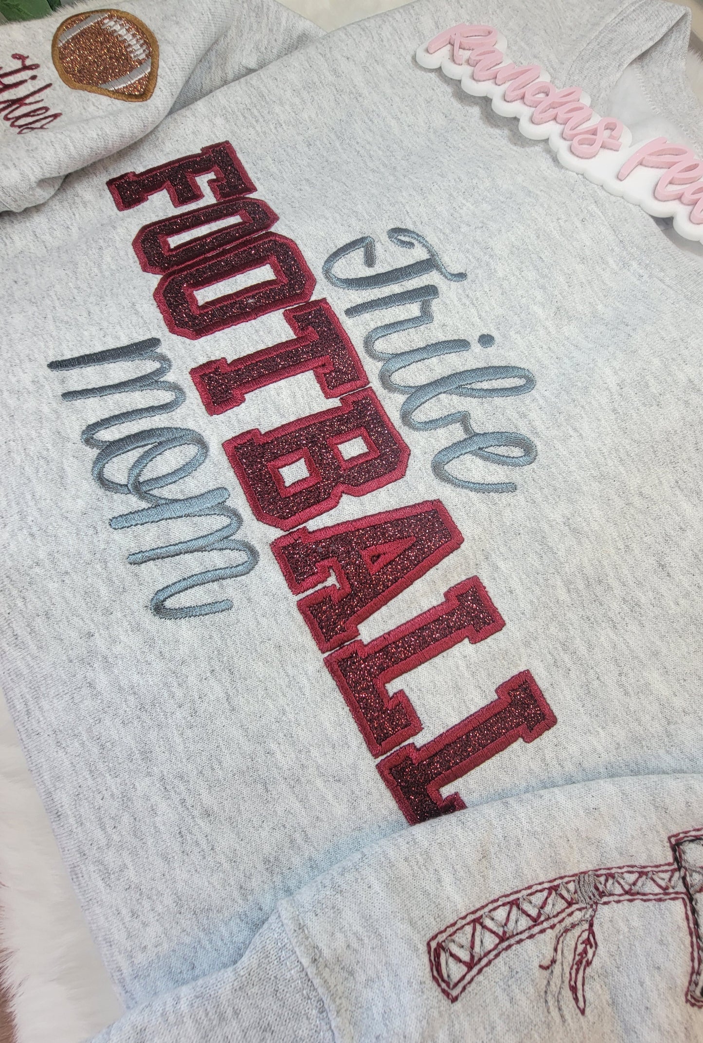 Tribe Football Mom Sparkle Crewneck