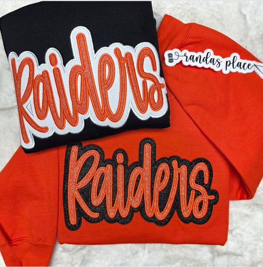 Raiders Sparkle Script Crewneck
