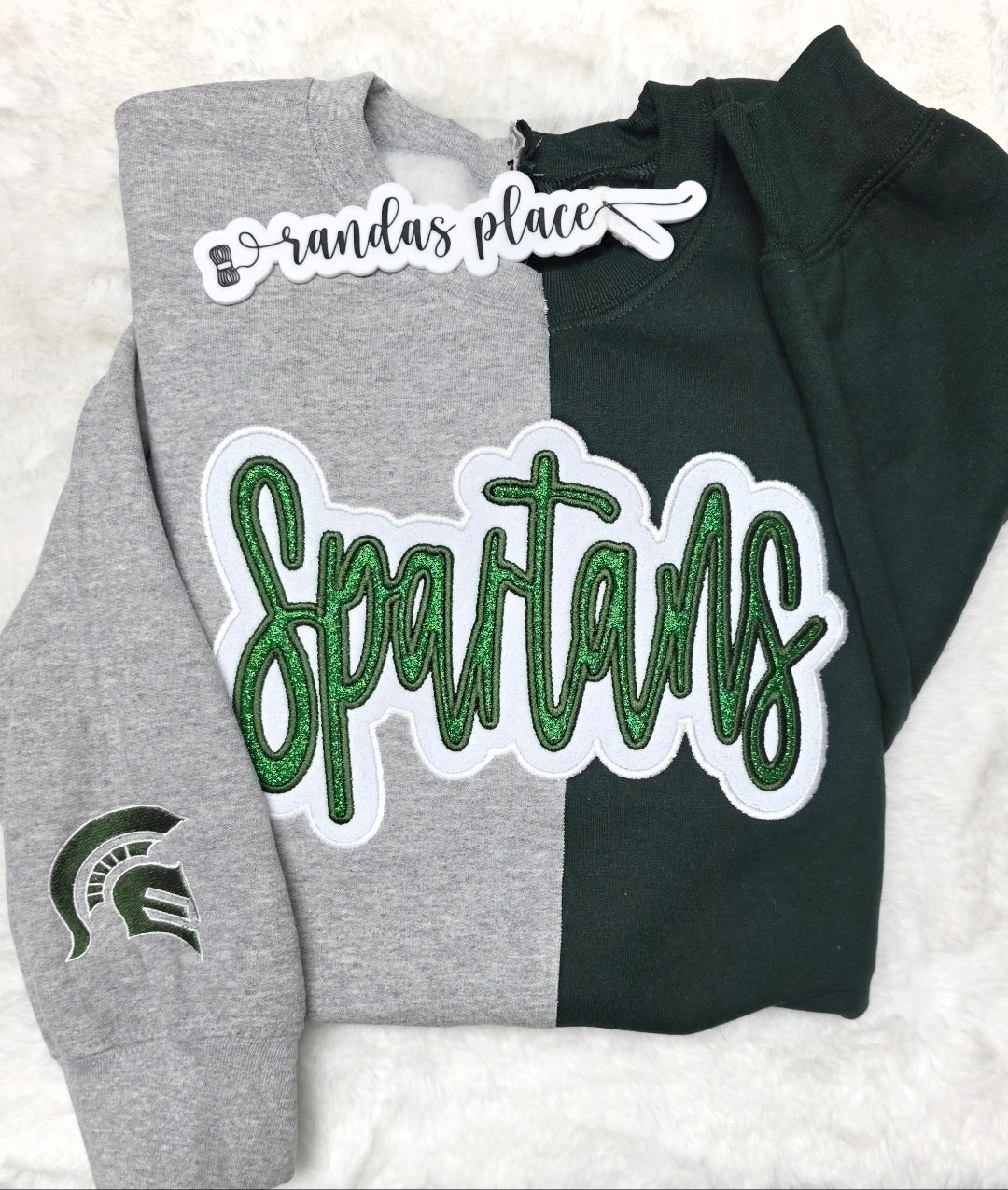 Spartans Split Sparkle Crewneck
