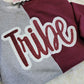 Tribe Cursive Split Sparkle Crewneck
