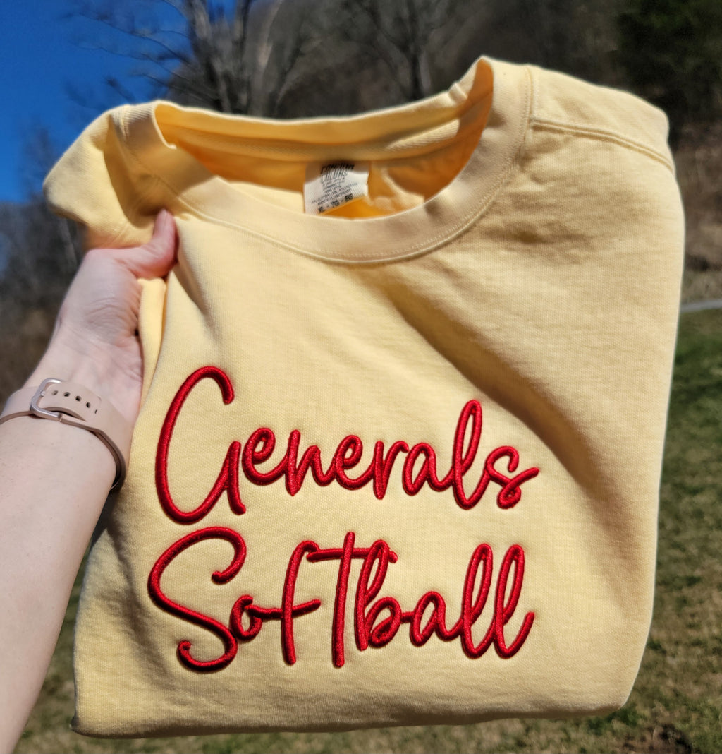 Generals Softball Puff Comfort Colors Crewneck