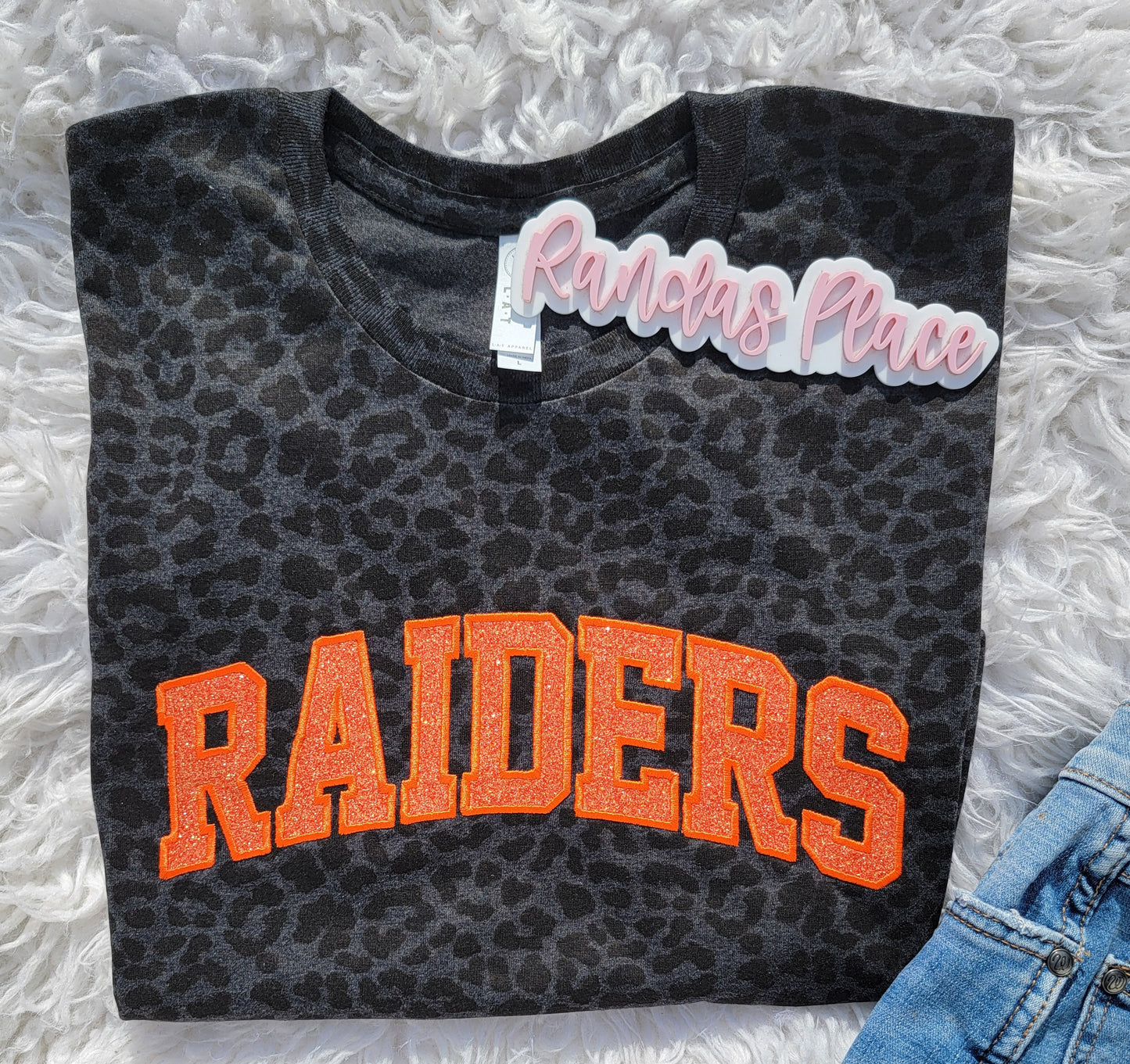 Raiders Sparkle Leopard Tee