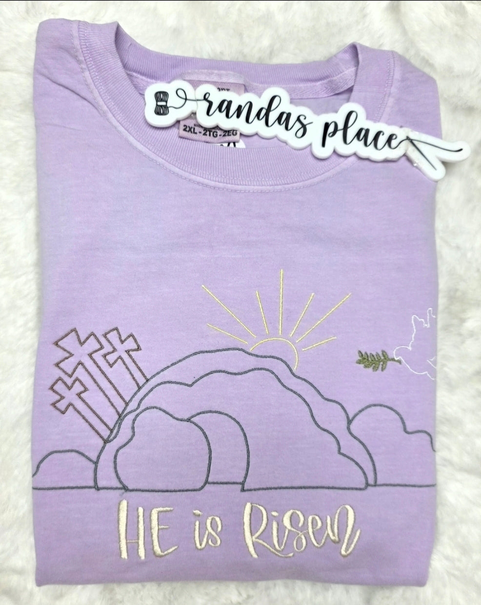 He Is Risen Embroidered Sweatshirt/Tee