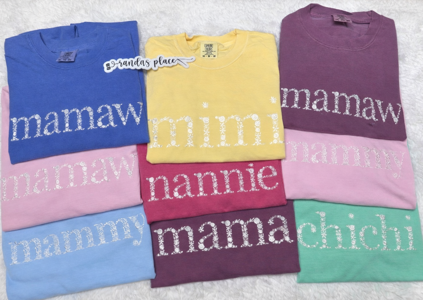 Floral Comfort Colors Custom Name Tee