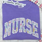 Nurse Floral Applique Violet Tee
