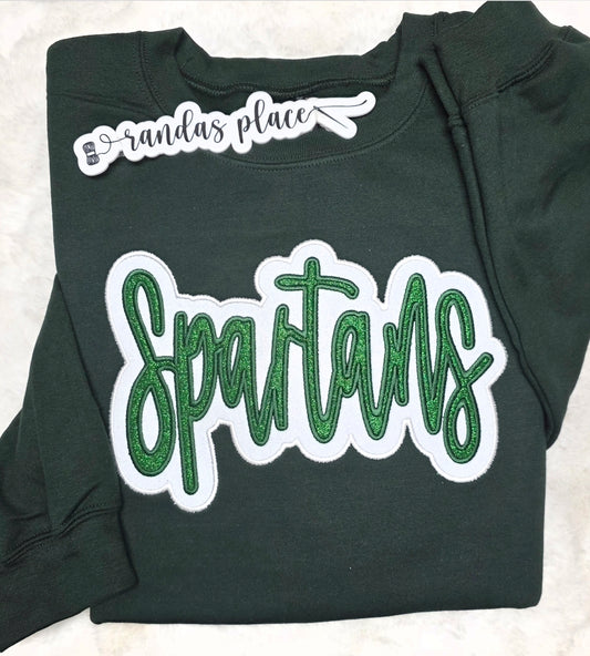 Spartans Script Sparkle Crewneck
