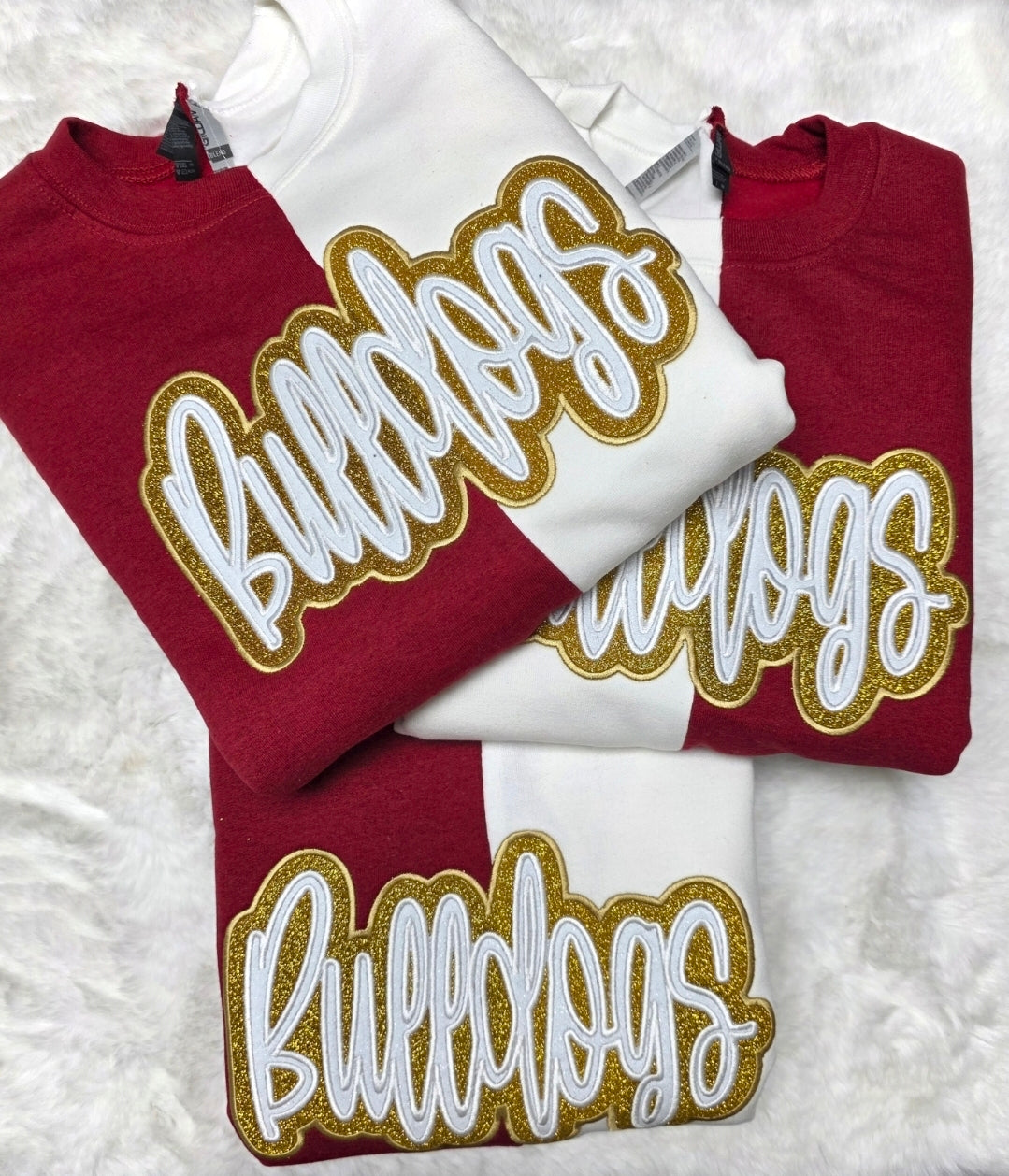 Custom Split Sparkle Crewneck Sweatshirt