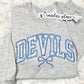 Devils Bow Light Blue Applique Crewneck