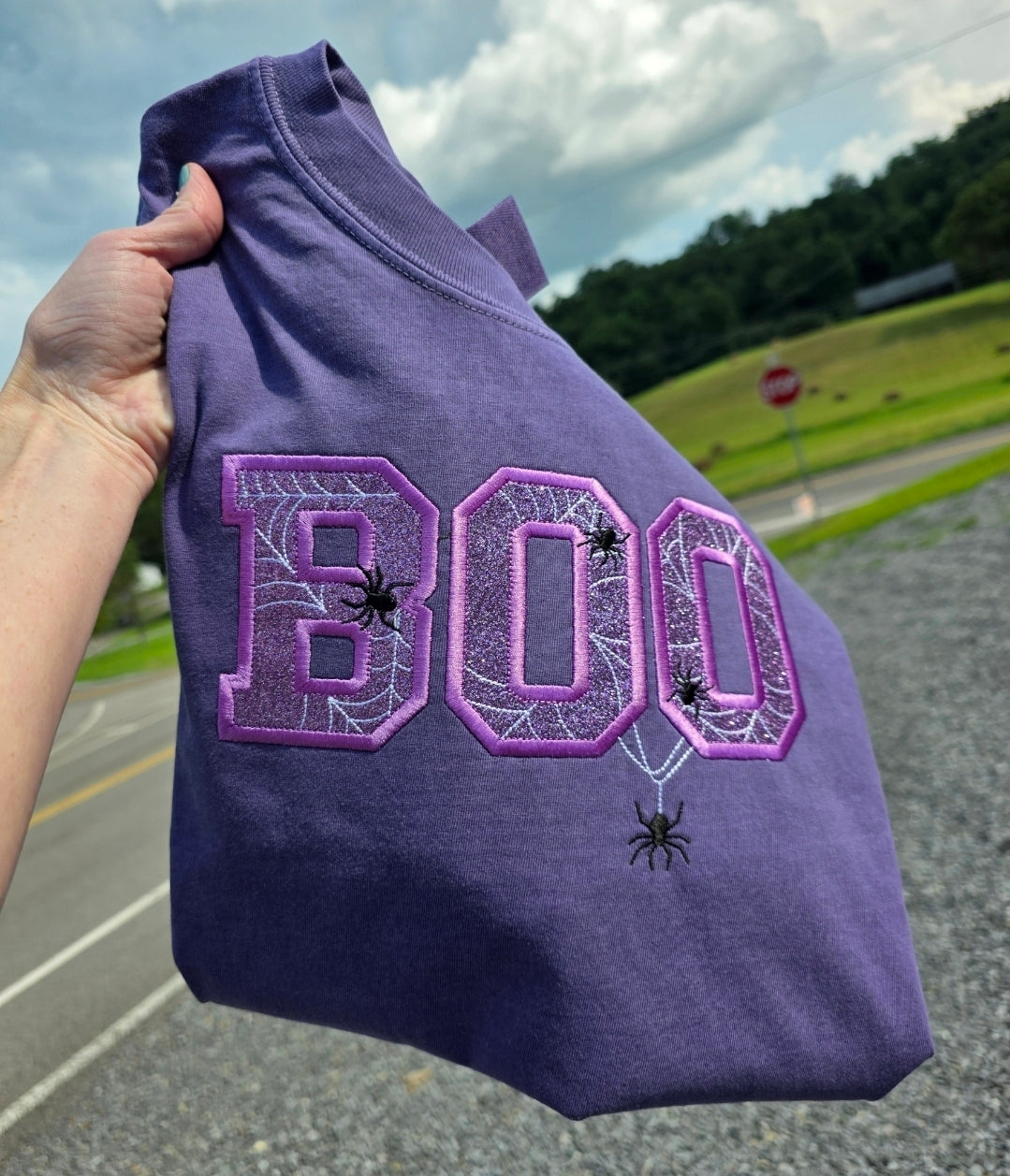 BOO Classic Halloween Sparkle Sweatshirt