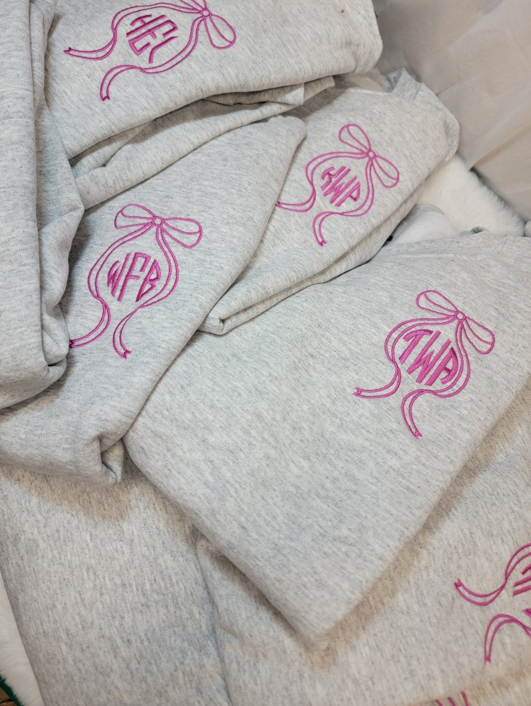 Monogram Bow Crewneck