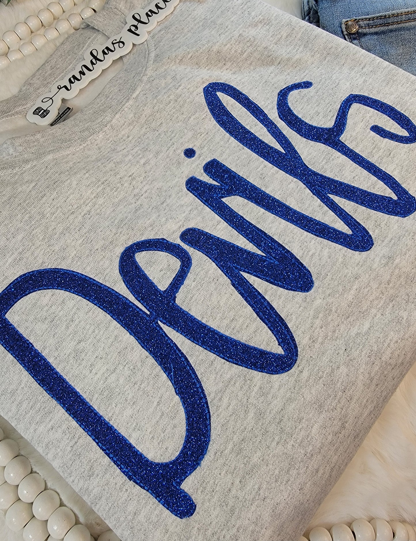 Devils Script Sparkle Crewneck