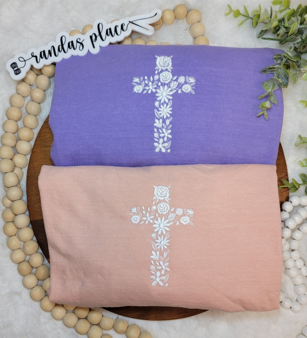 Floral Cross Tee