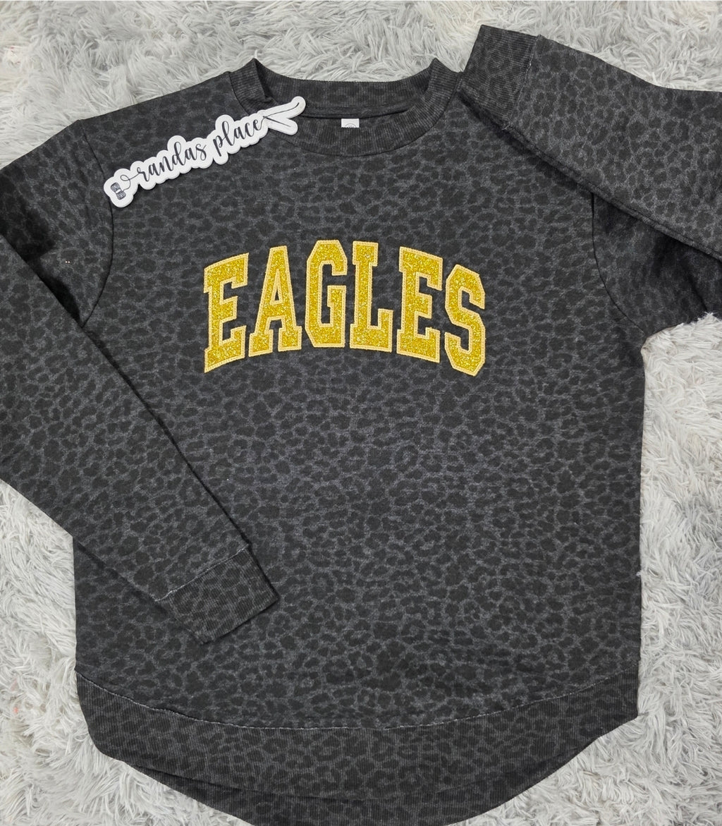 Eagles Leopard Ladies Crewneck