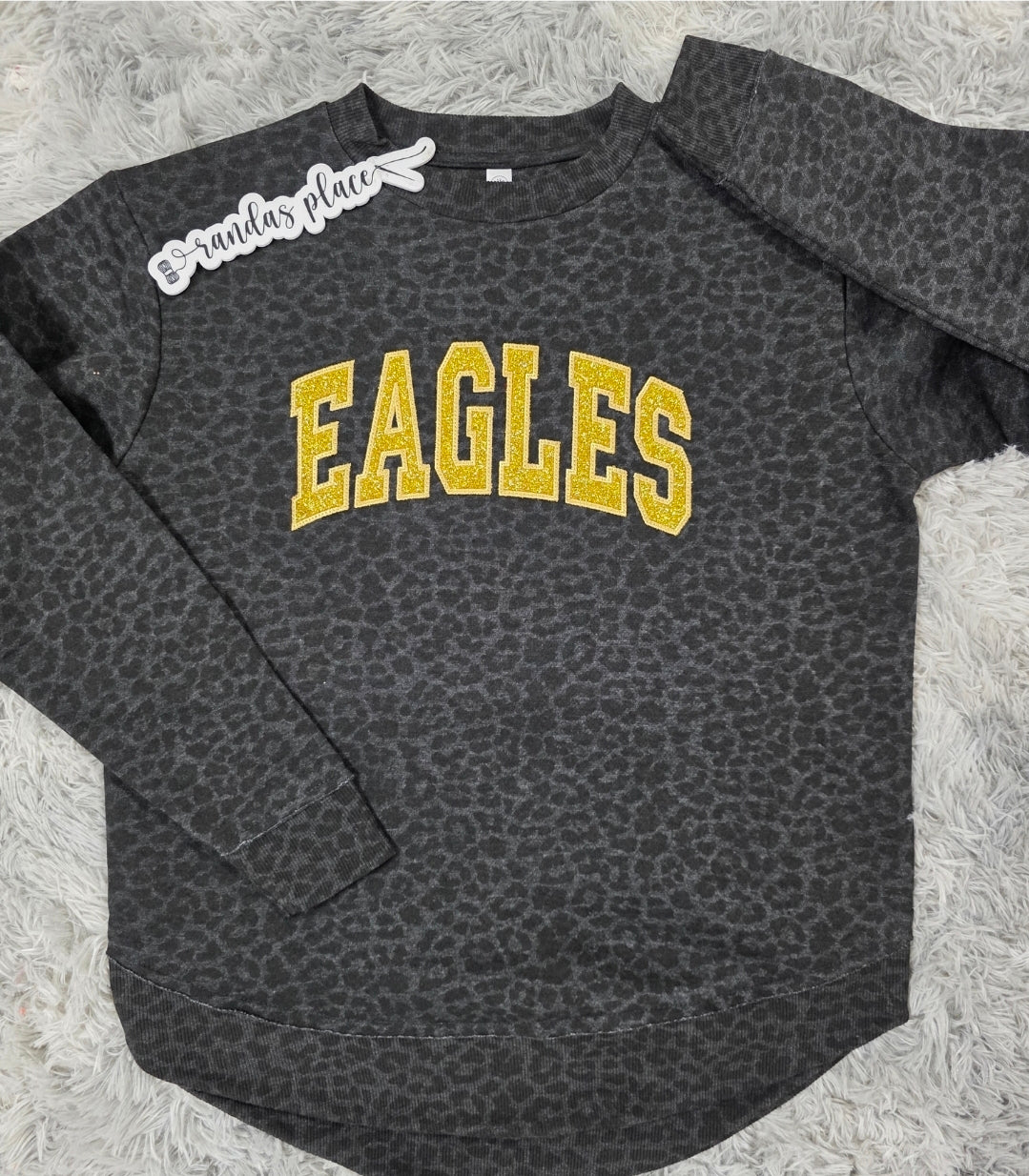 Eagles Leopard Ladies Crewneck
