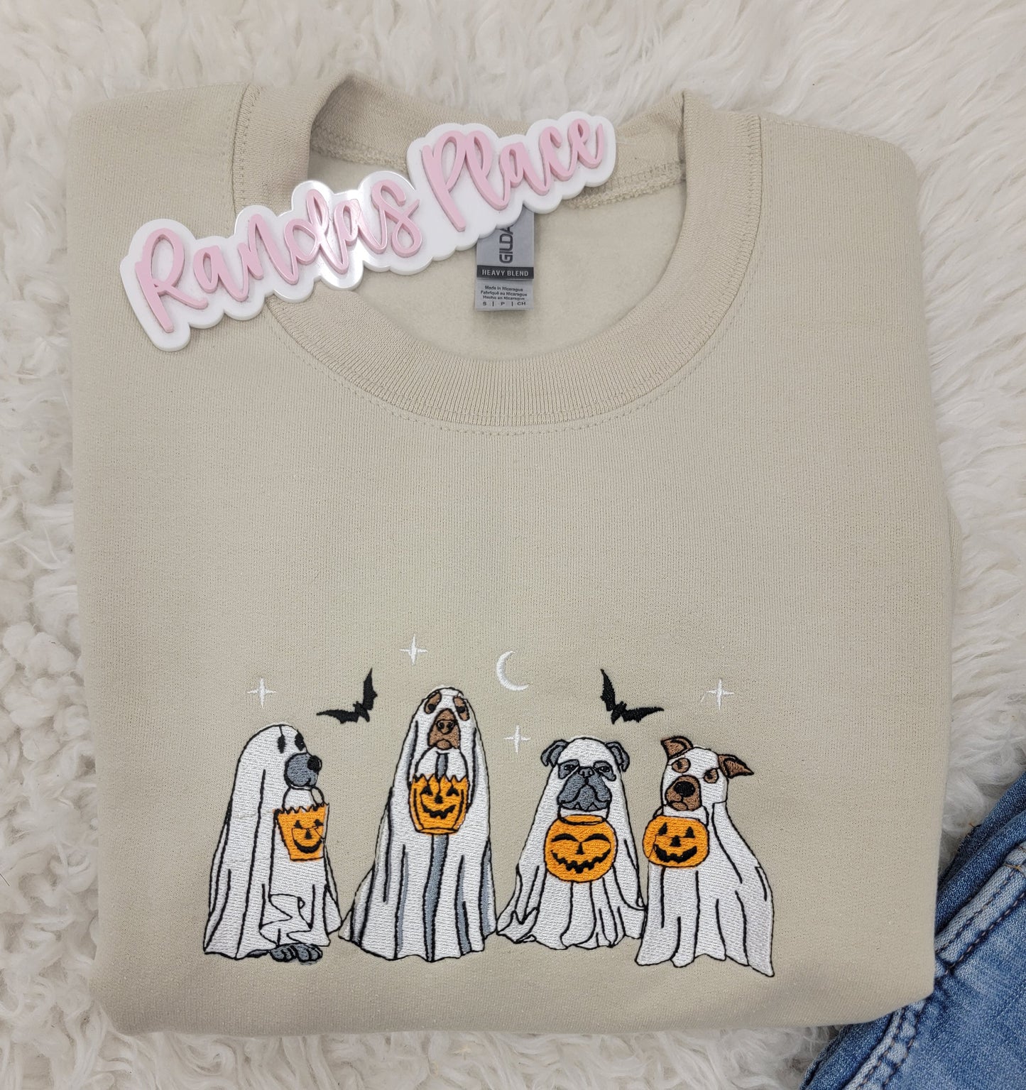 Ghost Dog Trick or Treat Halloween Sweatshirt