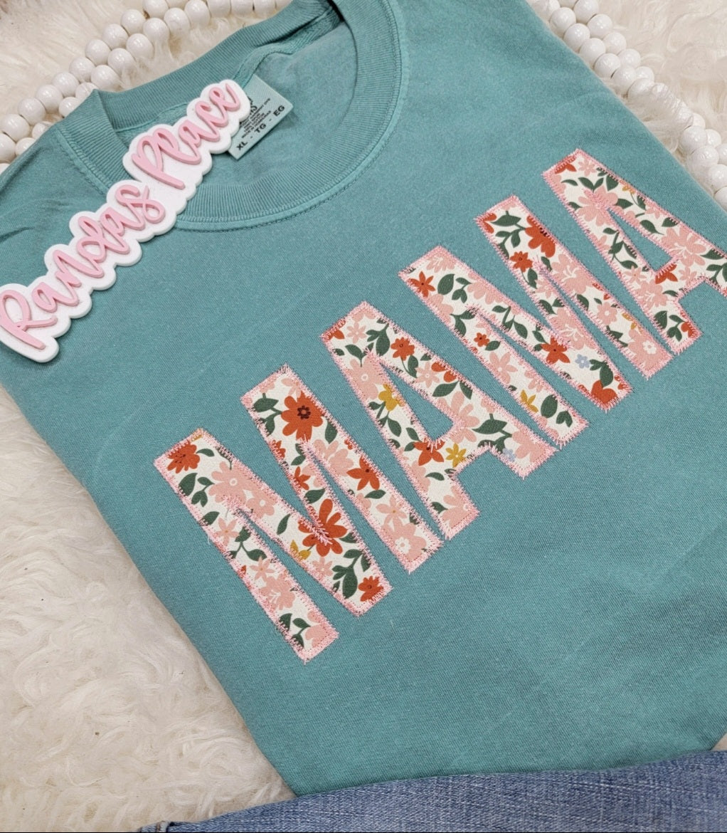 Floral MAMA Comfort Colors Tee