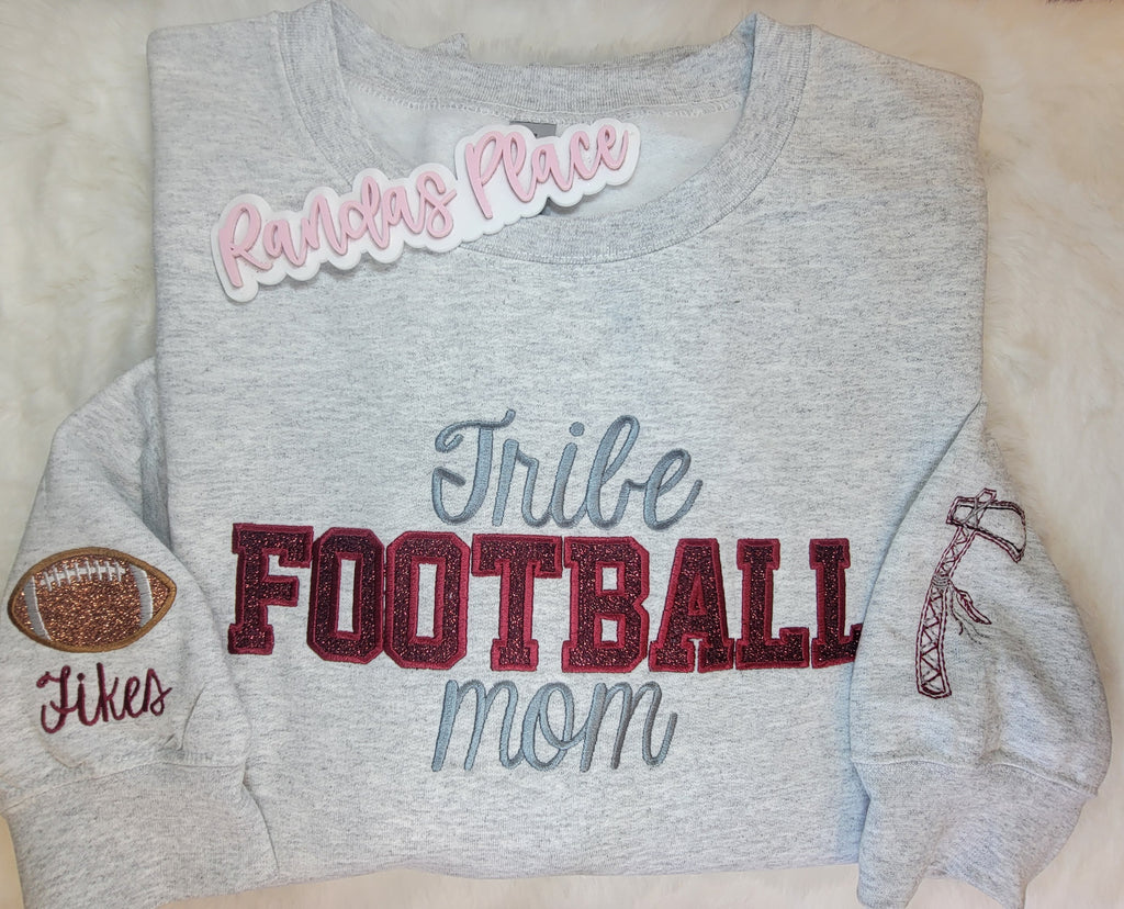 Tribe Football Mom Sparkle Crew