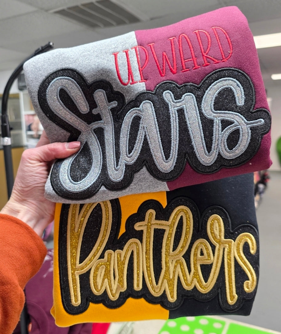 Custom Split Sparkle Crewneck Sweatshirt