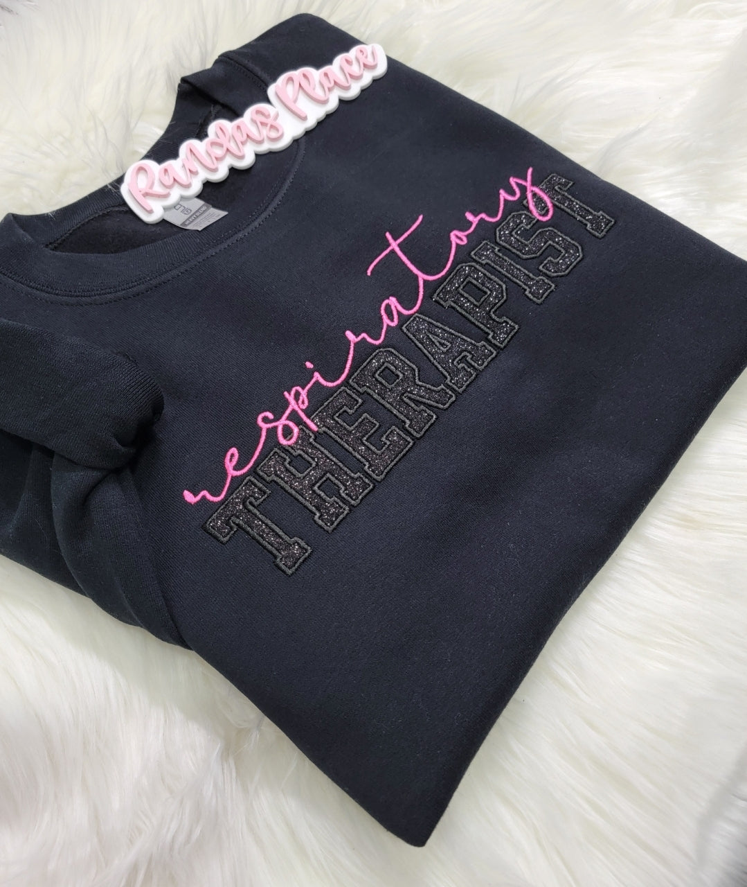 Black Sparkle Respiratory Therapist Crewneck