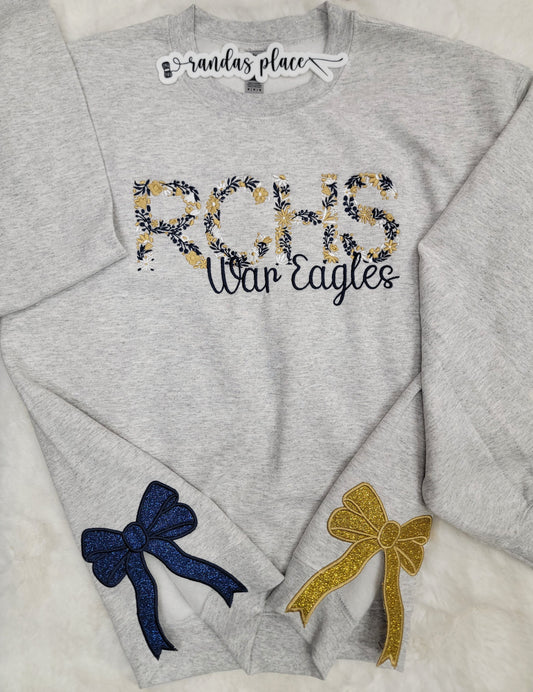 Rye Cove War Eagles Floral Crewneck