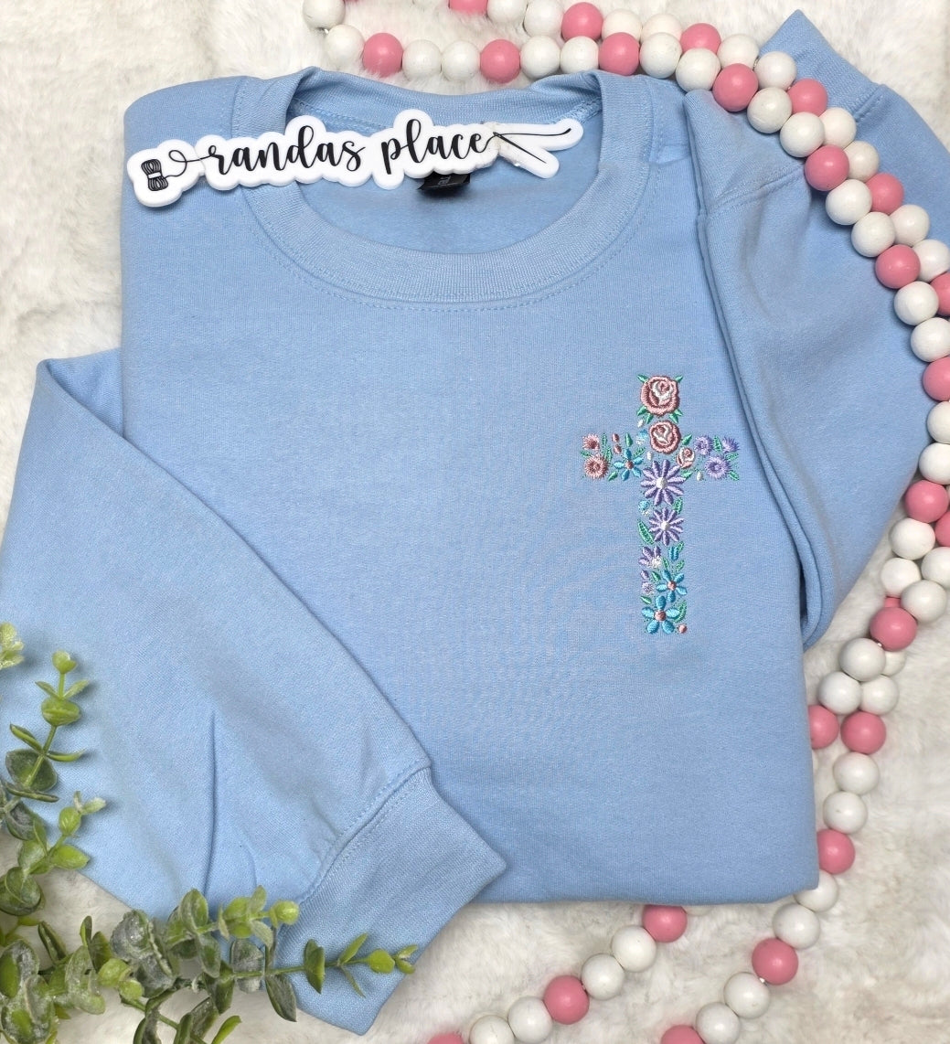 Easter Cross Floral Tee/Sweatshirt