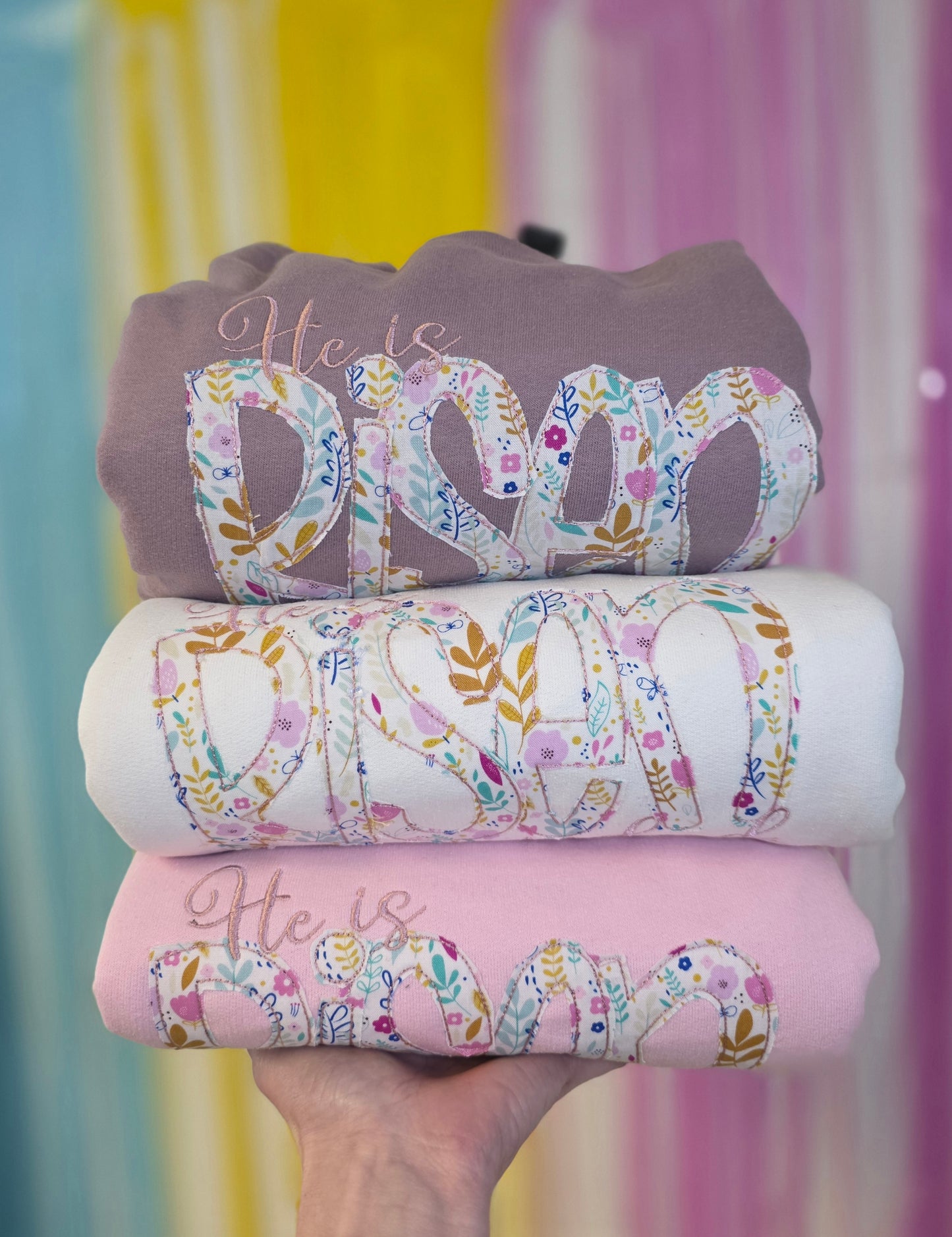 He is Risen Indeed Applique Crewneck