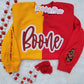 Boone Split Sparkle Red & Gold Crewneck