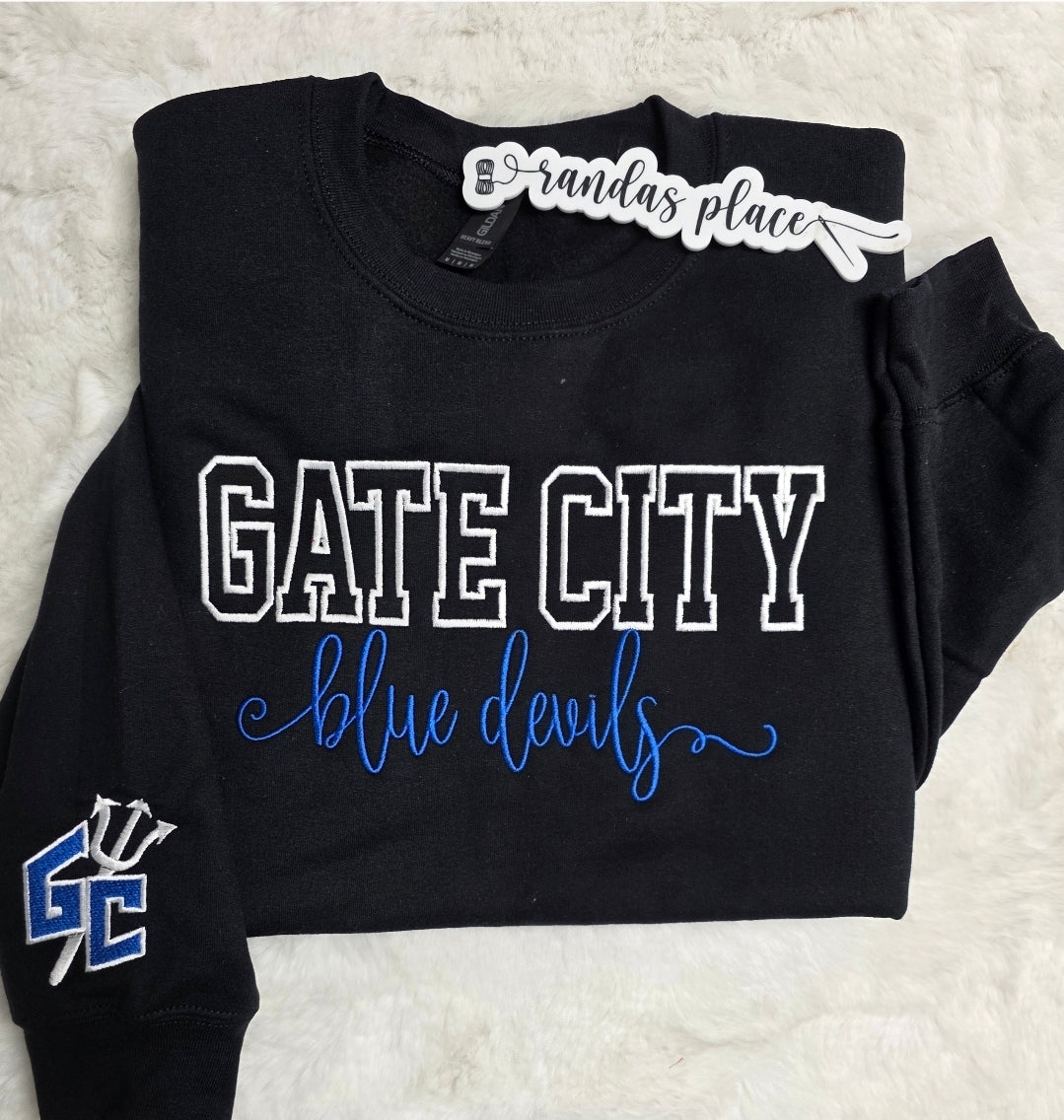 Gate City Blue Devils Varsity & Script Crewneck