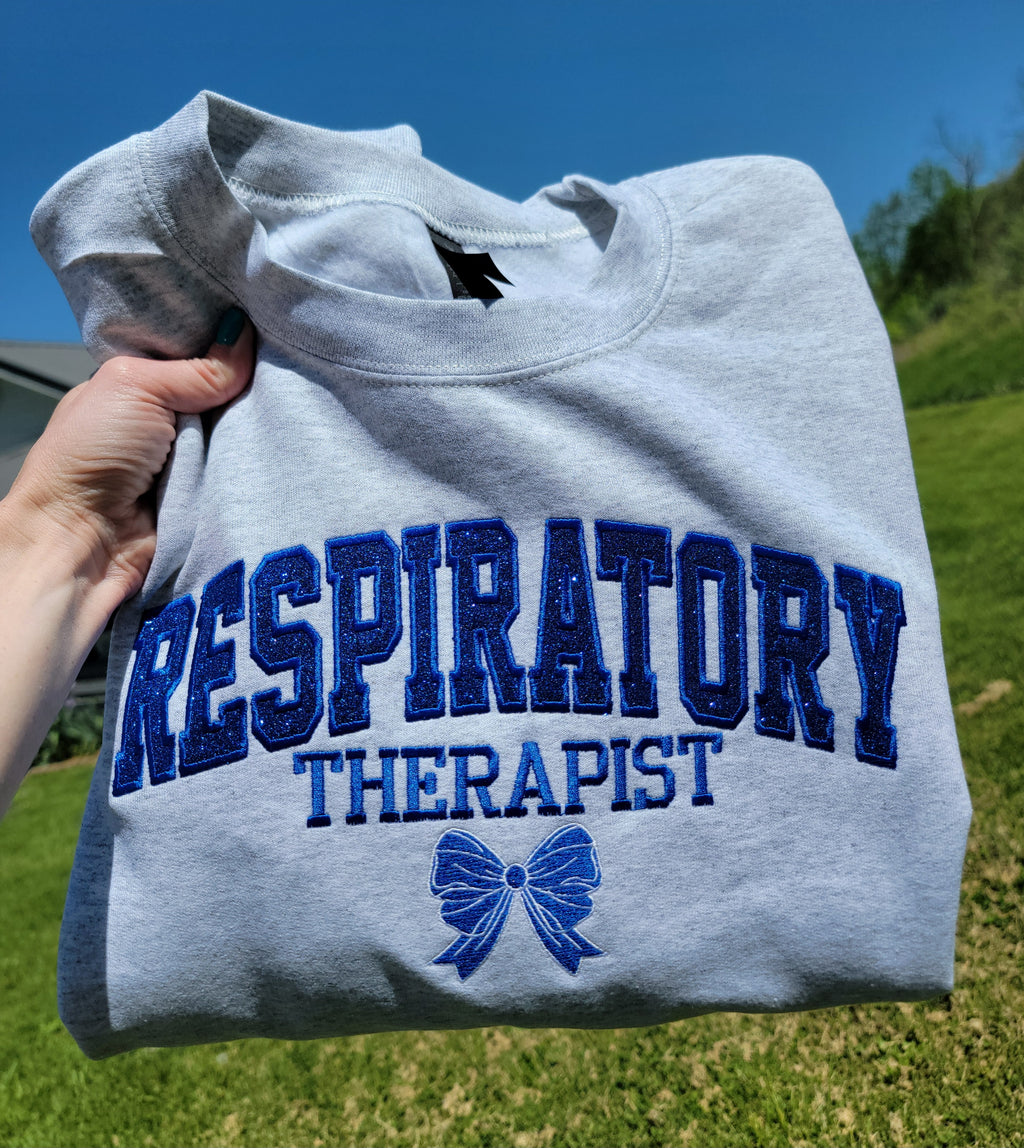 Blue Sparkle Respiratory Therapist Crewneck