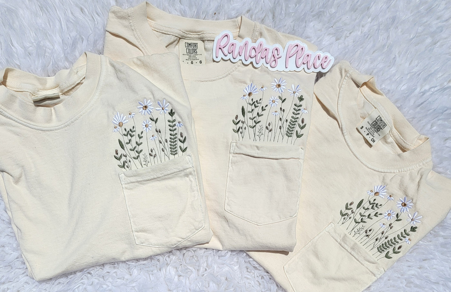 Neutral Wildflowers Pocket Tee