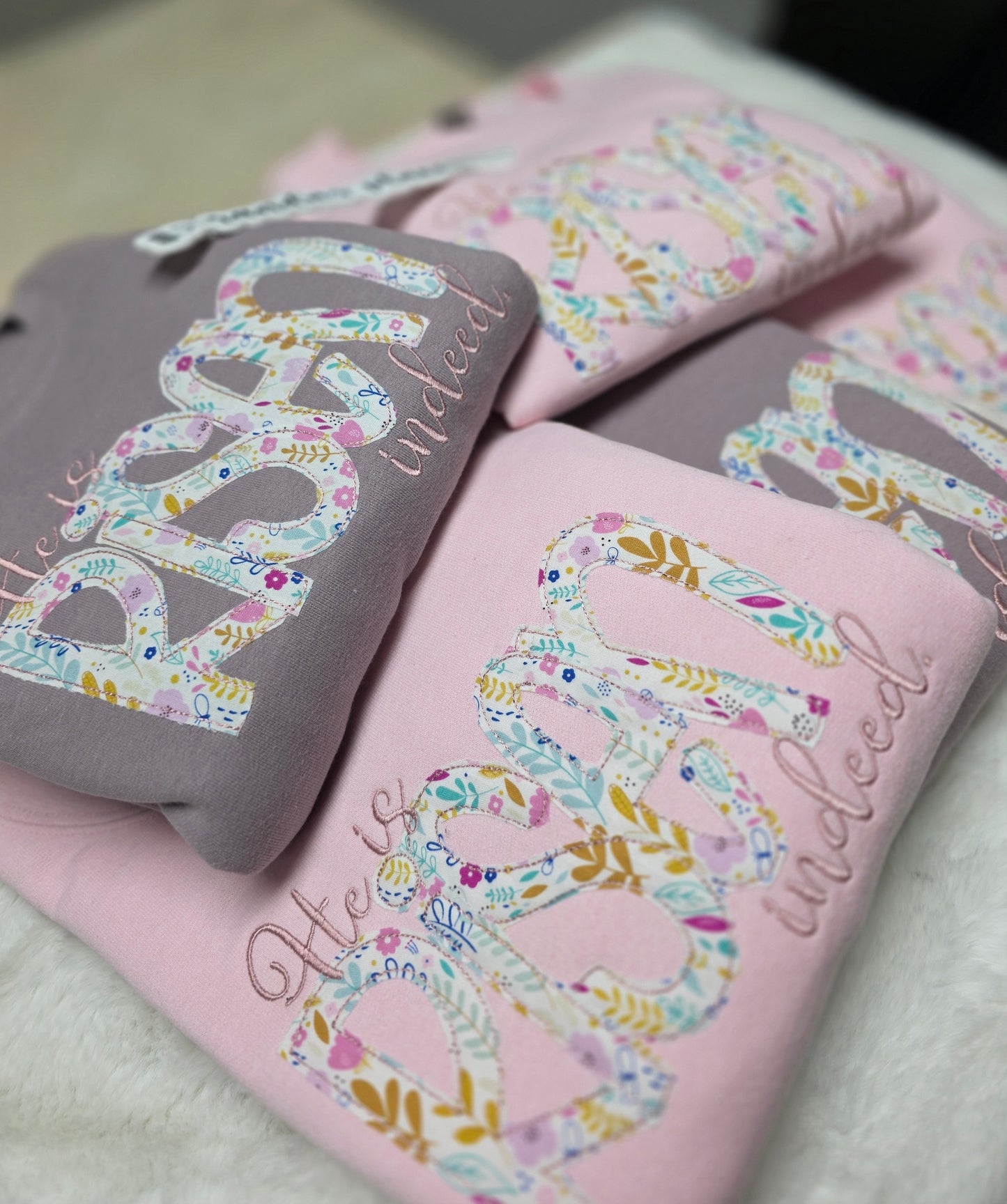 He is Risen Indeed Applique Crewneck