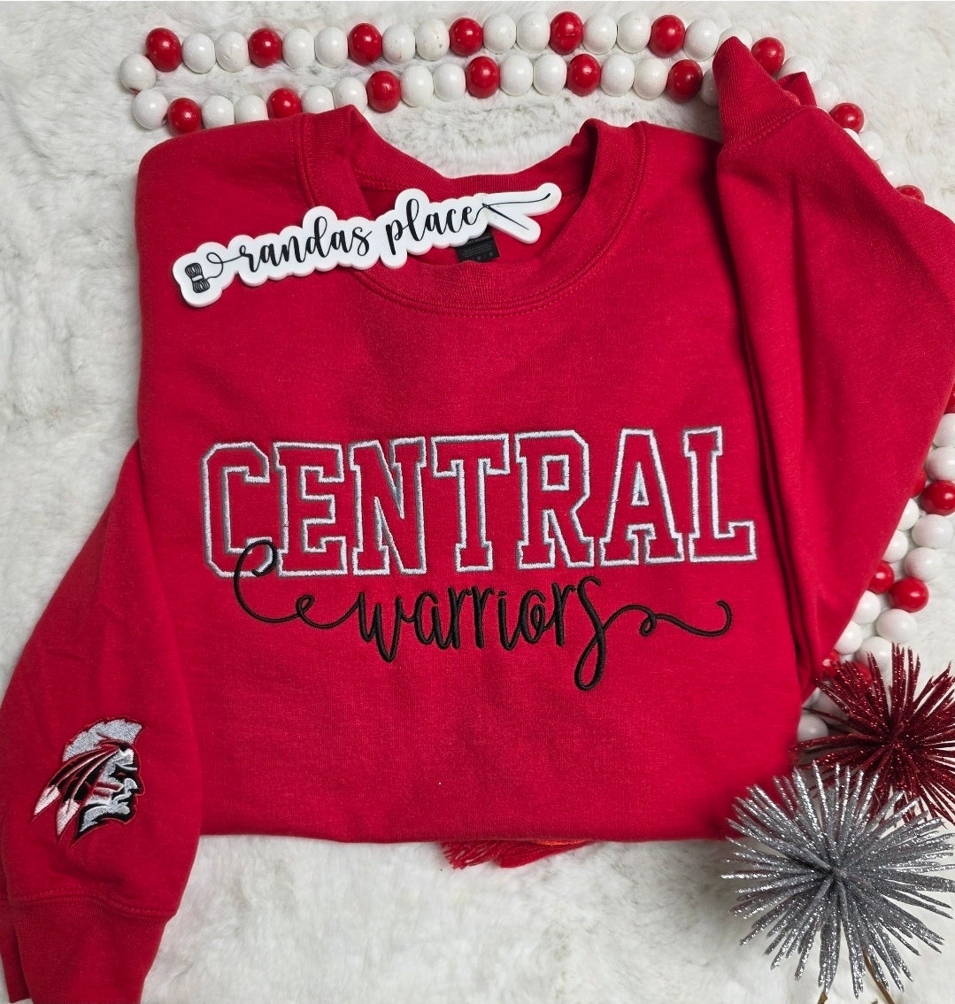 Central Warriors Varsity & Script Crewneck