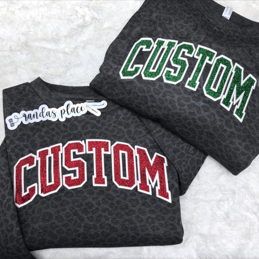 CUSTOM Team Sparkle Leopard Sweatshirt