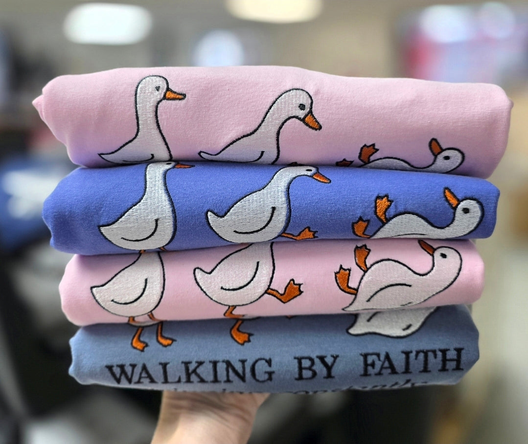 Walking by Faith, Tripping Constently Goose Faith Tee/Sweatshirt