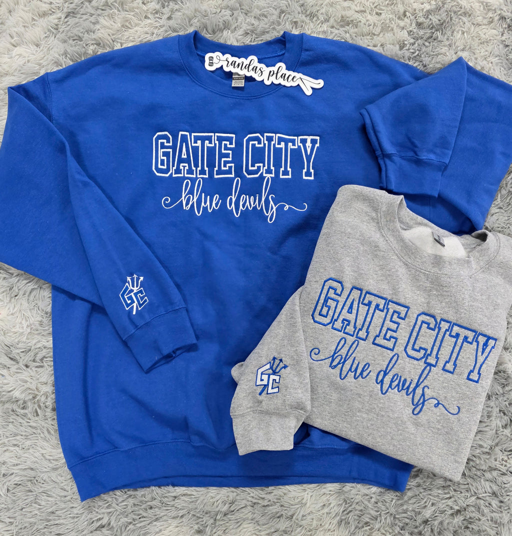 Gate City Blue Devils Varsity & Script Crewneck